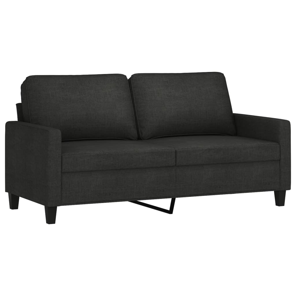 vidaXL Canapea cu 2 locuri, negru, 140 cm, material textil