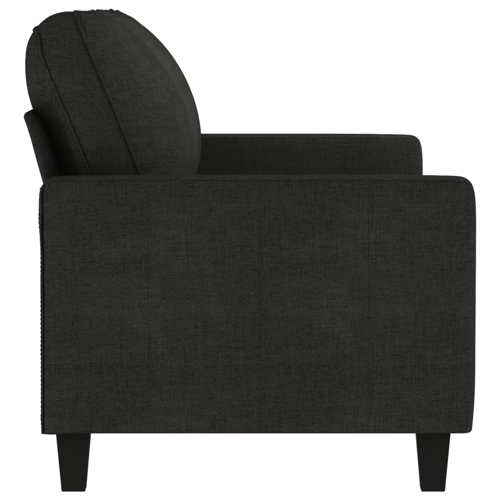 vidaXL Canapea cu 2 locuri, negru, 140 cm, material textil