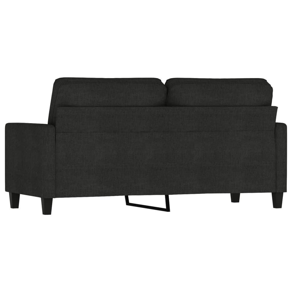 vidaXL Canapea cu 2 locuri, negru, 140 cm, material textil