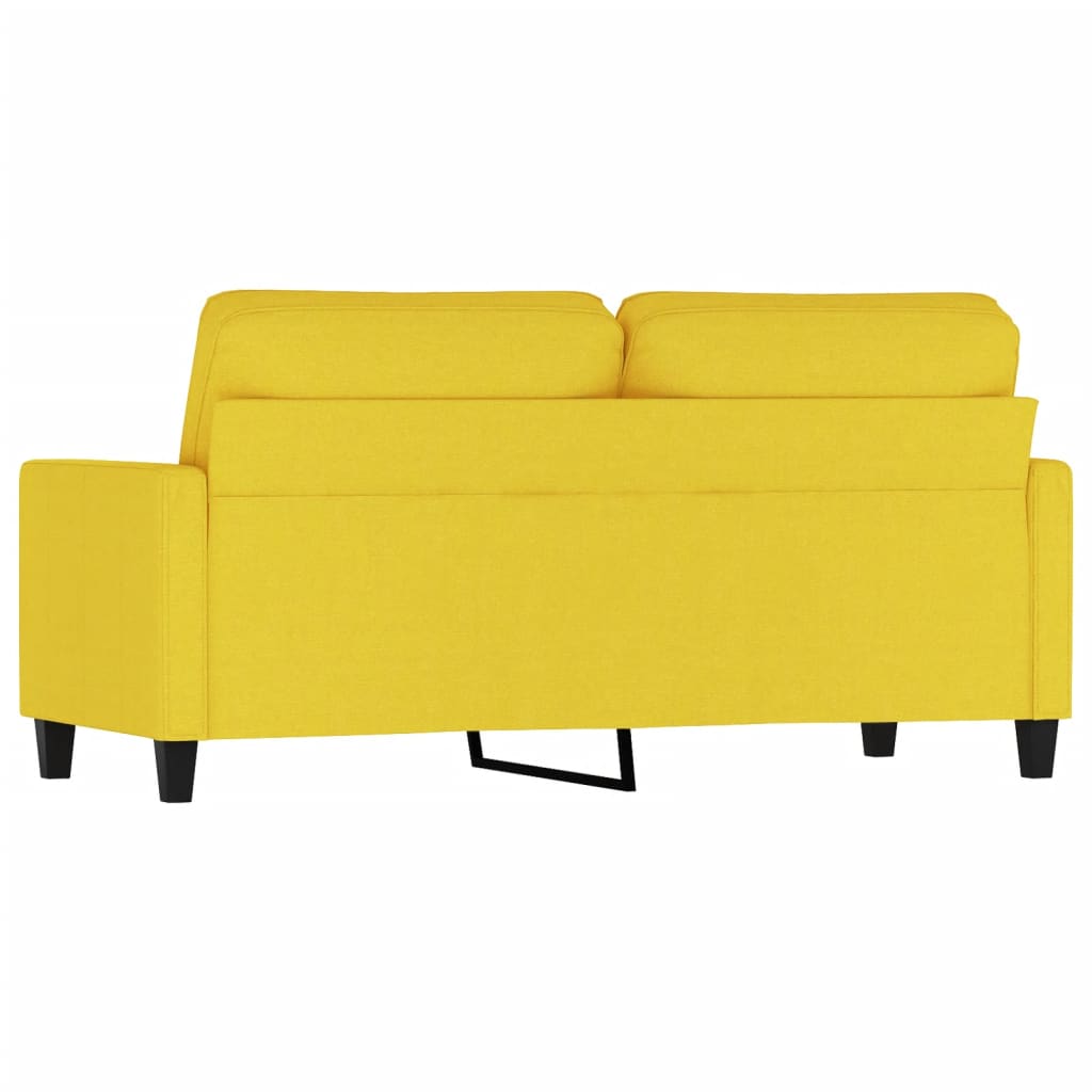 vidaXL Canapea cu 2 locuri, galben deschis, 140 cm, material textil vidaXL Canapea cu 2 locuri, galben deschis, 140 cm, material textil