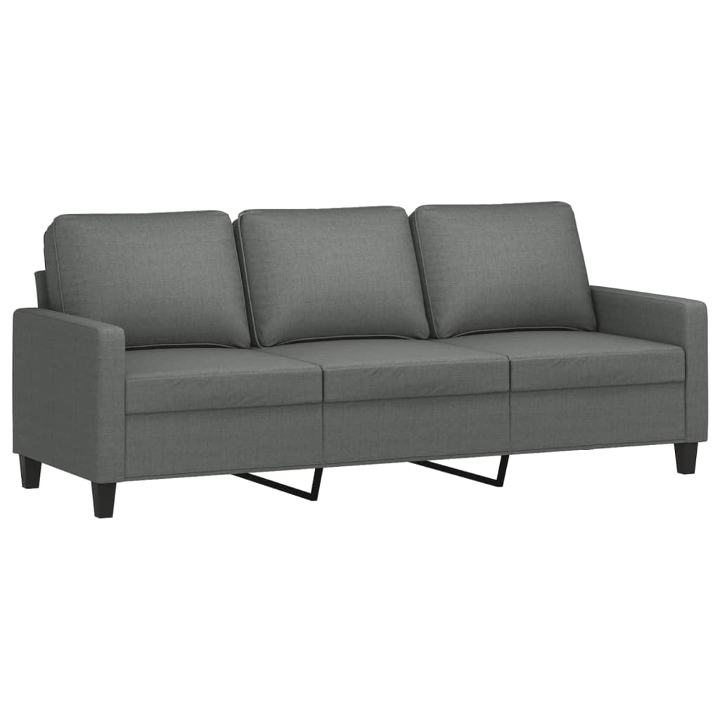 vidaXL Canapea cu 3 locuri, gri închis, 180 cm, material textil vidaXL Canapea cu 3 locuri, gri închis, 180 cm, material textil
