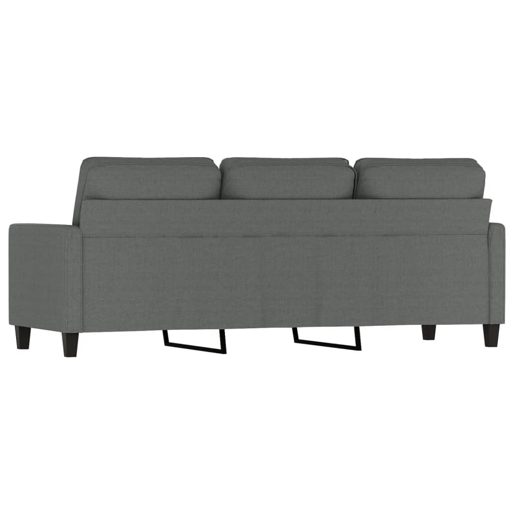 vidaXL Canapea cu 3 locuri, gri închis, 180 cm, material textil vidaXL Canapea cu 3 locuri, gri închis, 180 cm, material textil
