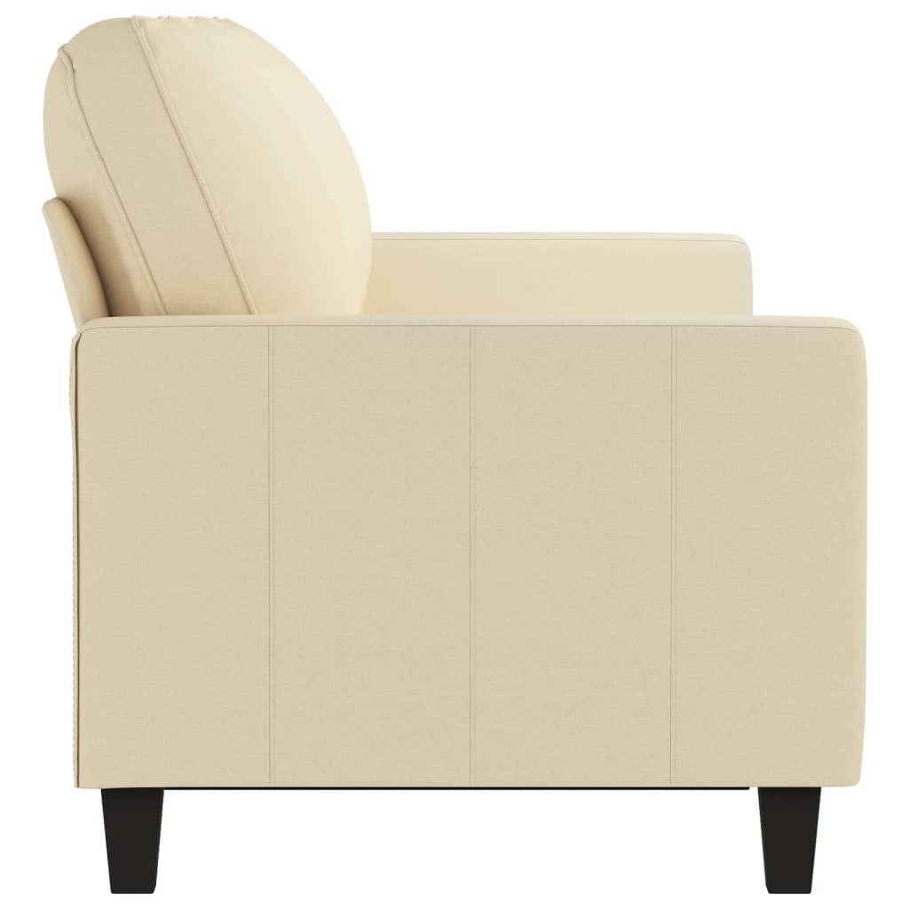 vidaXL Canapea cu 3 locuri, crem, 180 cm, material textil
