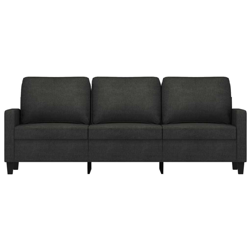 vidaXL Canapea cu 3 locuri, negru, 180 cm, material textil vidaXL Canapea cu 3 locuri, negru, 180 cm, material textil
