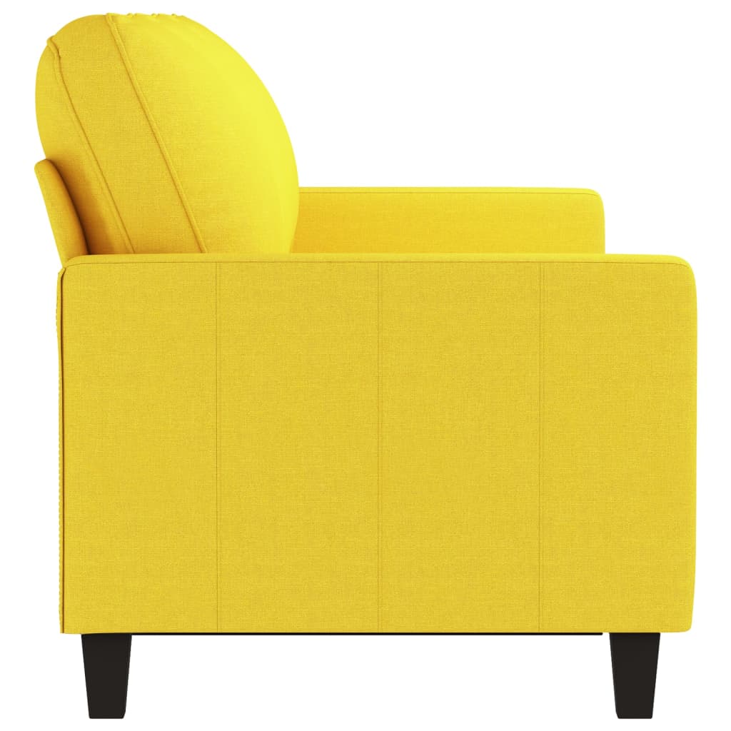 vidaXL Canapea cu 3 locuri, galben deschis, 180 cm, material textil vidaXL Canapea cu 3 locuri, galben deschis, 180 cm, material textil