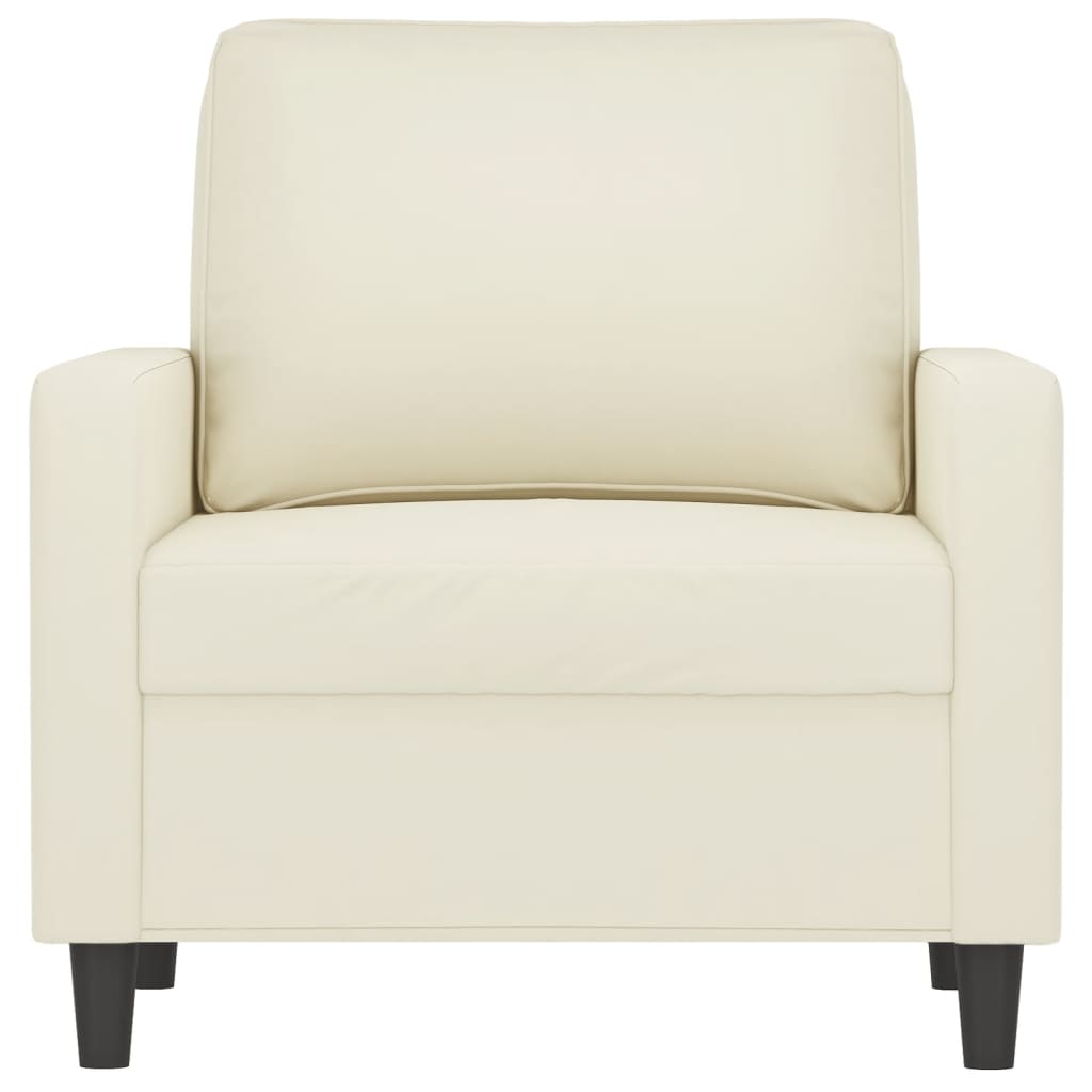 vidaXL Canapea de o persoană, crem, 60 cm, catifea vidaXL Canapea de o persoană, crem, 60 cm, catifea