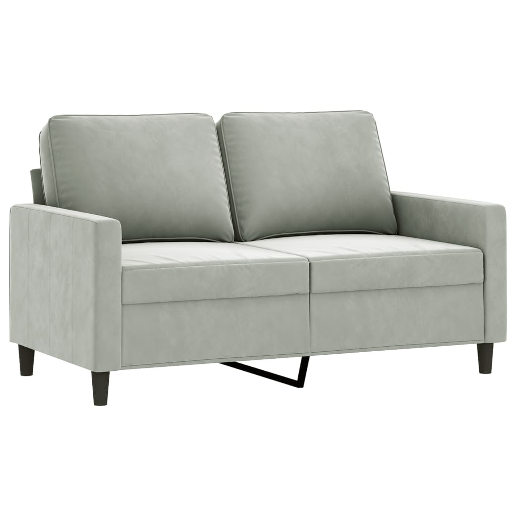 vidaXL Canapea cu 2 locuri, gri deschis, 120 cm, catifea