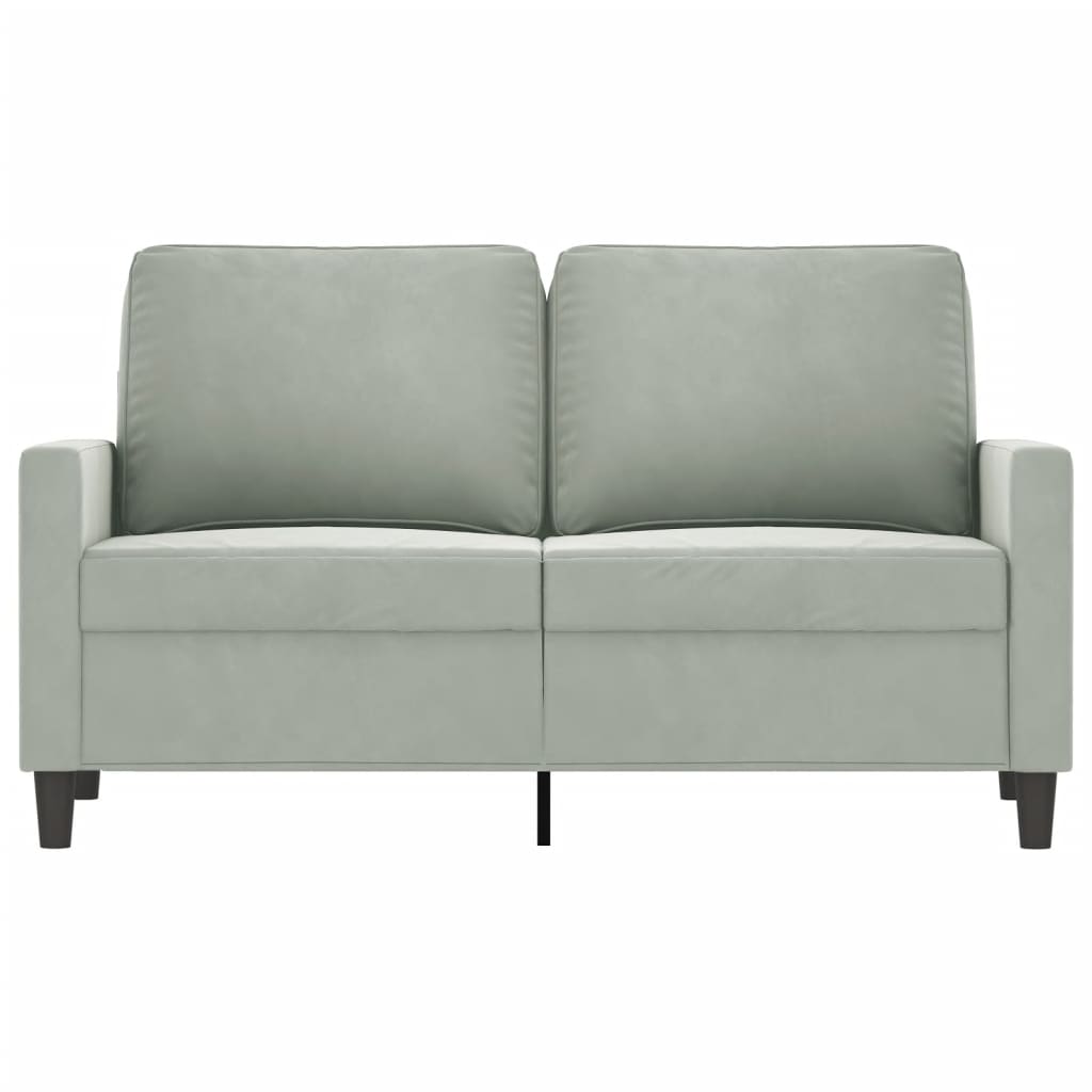 vidaXL Canapea cu 2 locuri, gri deschis, 120 cm, catifea