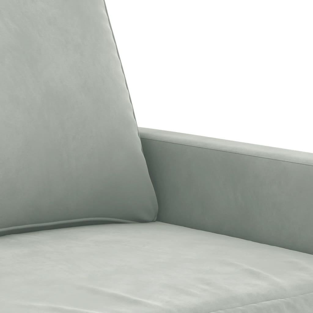 vidaXL Canapea cu 2 locuri, gri deschis, 120 cm, catifea