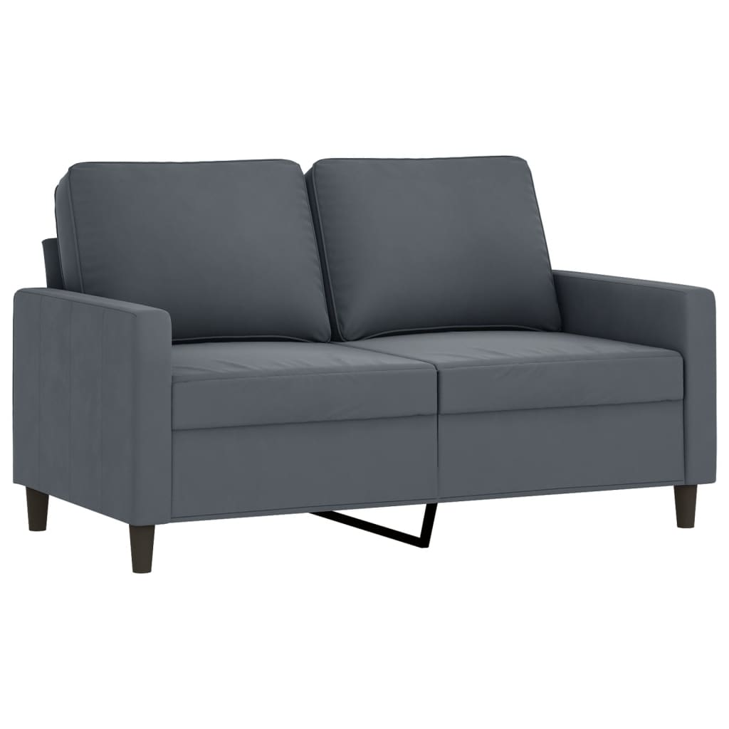 vidaXL Canapea cu 2 locuri, gri închis, 120 cm, catifea vidaXL Canapea cu 2 locuri, gri închis, 120 cm, catifea