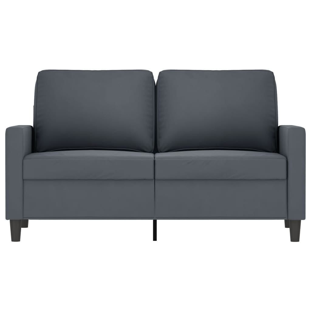 vidaXL Canapea cu 2 locuri, gri închis, 120 cm, catifea vidaXL Canapea cu 2 locuri, gri închis, 120 cm, catifea