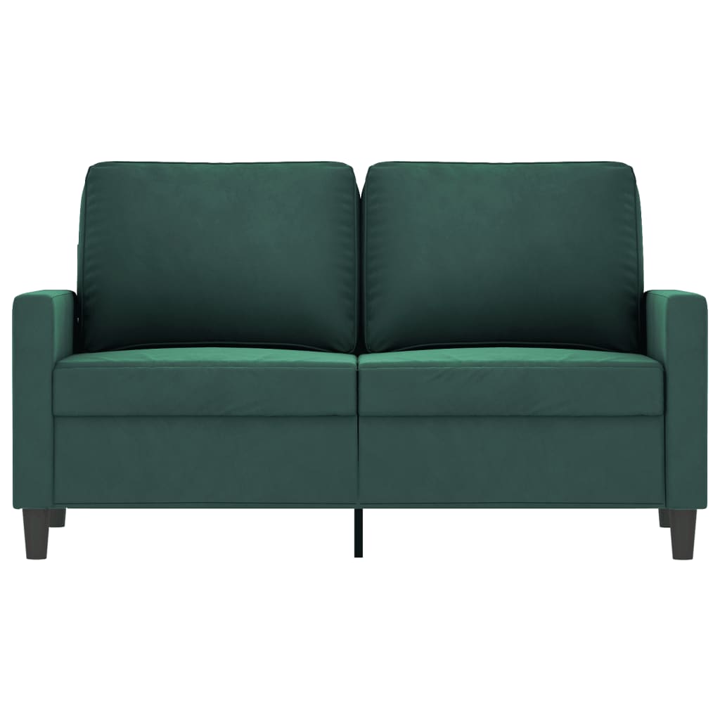 vidaXL Canapea cu 2 locuri, verde închis, 120 cm, catifea