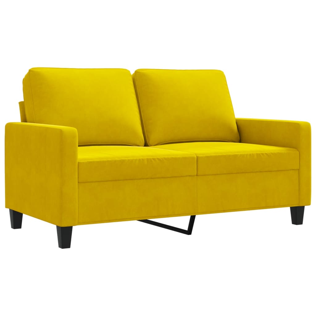 vidaXL Canapea cu 2 locuri, galben, 120 cm, catifea