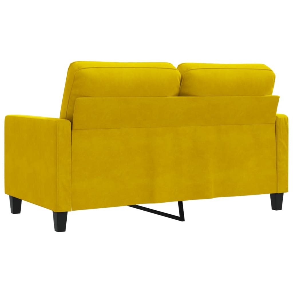 vidaXL Canapea cu 2 locuri, galben, 120 cm, catifea