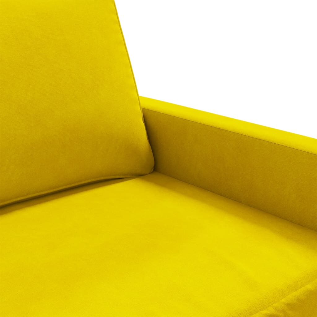 vidaXL Canapea cu 2 locuri, galben, 120 cm, catifea