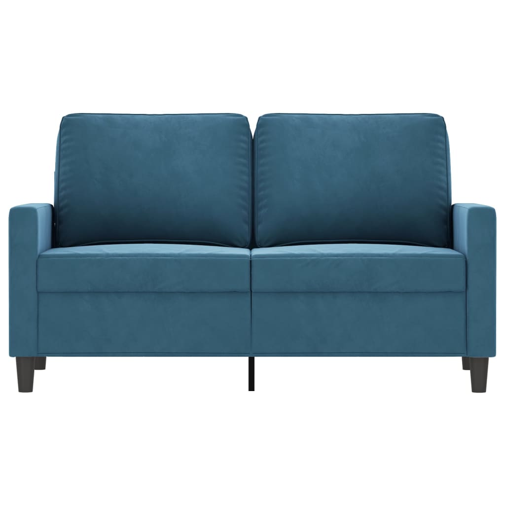 vidaXL Canapea cu 2 locuri, albastru, 120 cm, catifea vidaXL Canapea cu 2 locuri, albastru, 120 cm, catifea