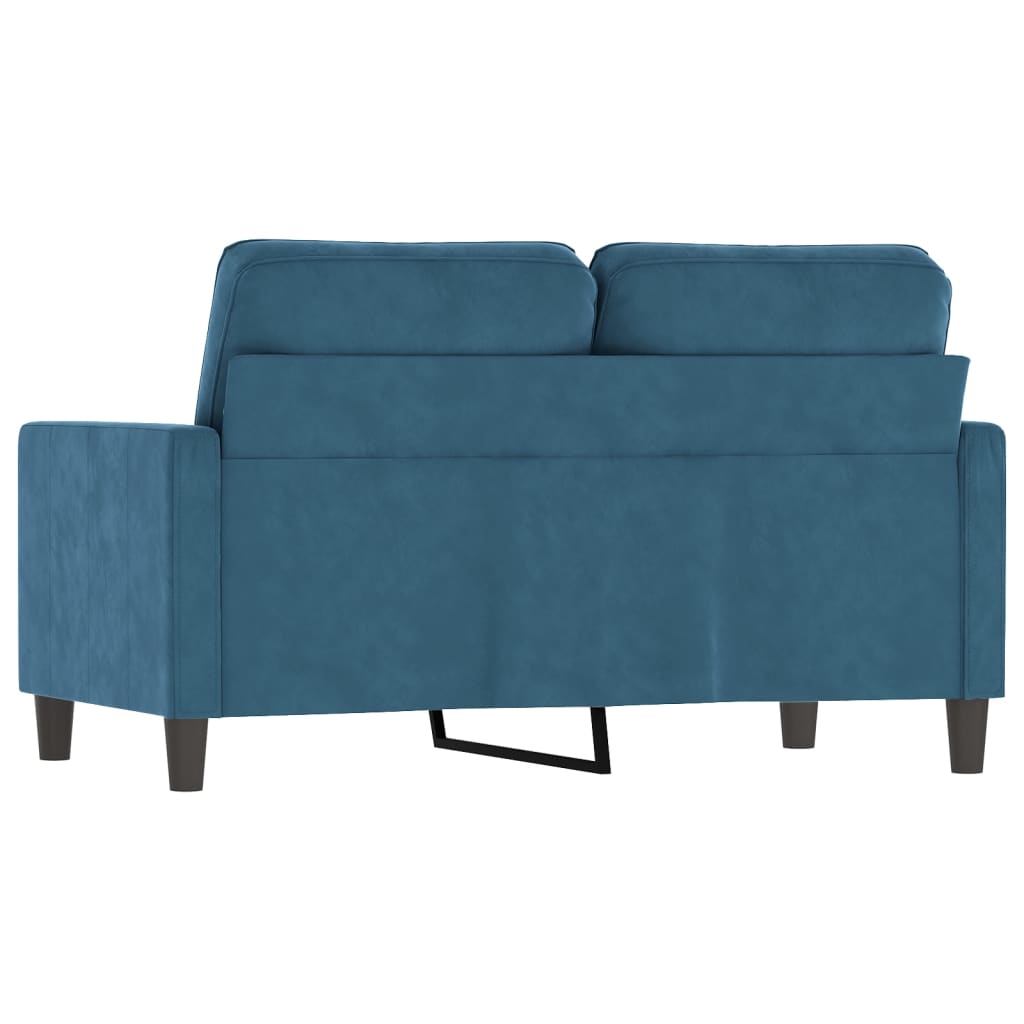 vidaXL Canapea cu 2 locuri, albastru, 120 cm, catifea vidaXL Canapea cu 2 locuri, albastru, 120 cm, catifea