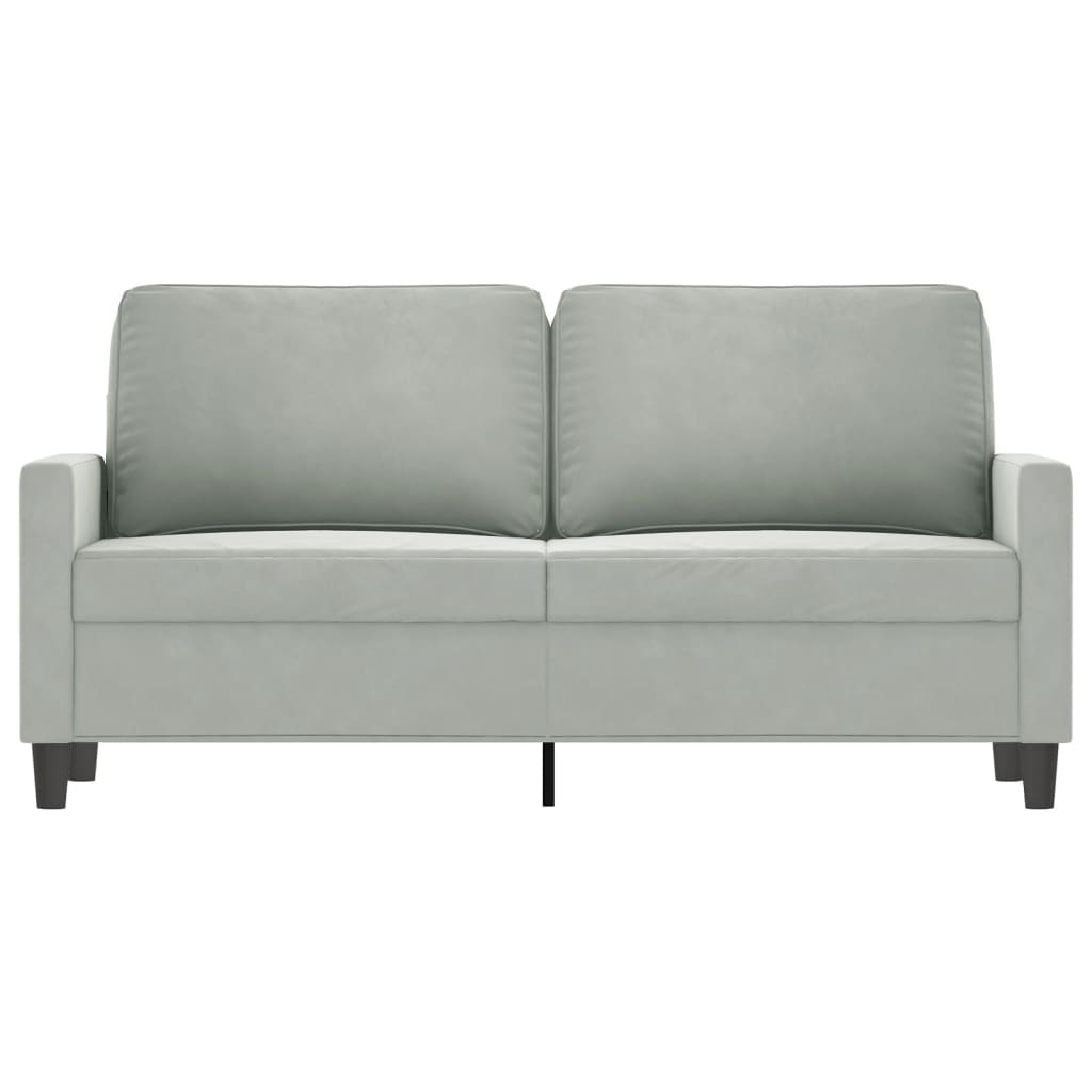 vidaXL Canapea cu 2 locuri, gri deschis, 140 cm, catifea vidaXL Canapea cu 2 locuri, gri deschis, 140 cm, catifea