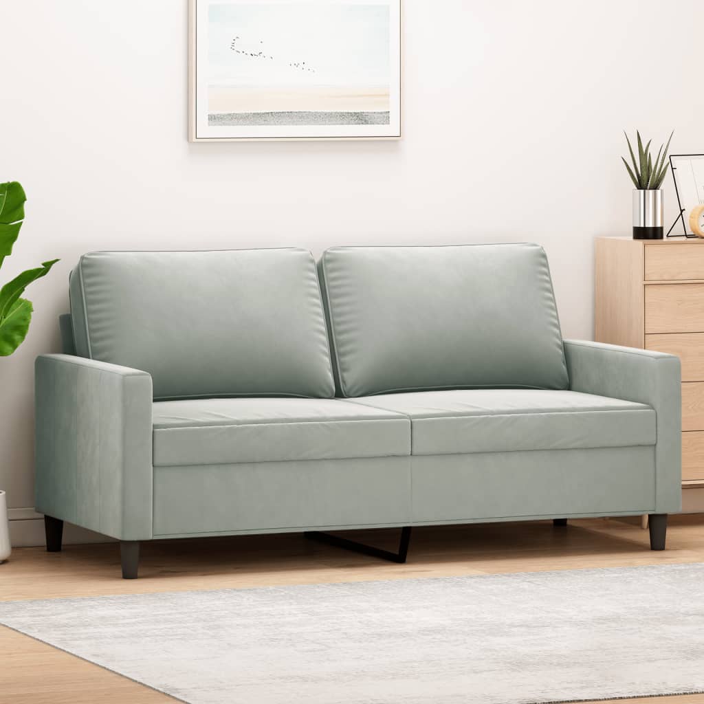 vidaXL Canapea cu 2 locuri, gri deschis, 140 cm, catifea vidaXL Canapea cu 2 locuri, gri deschis, 140 cm, catifea