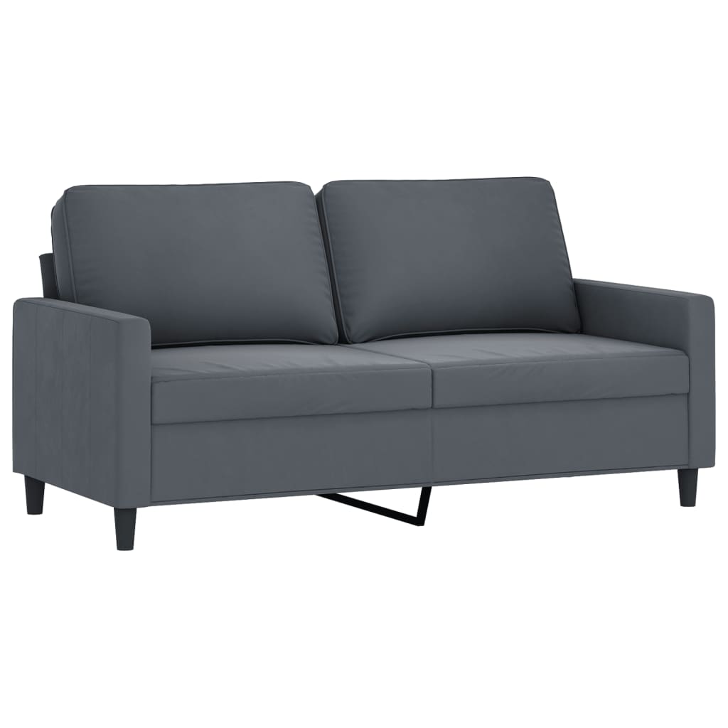vidaXL Canapea cu 2 locuri, gri închis, 140 cm, catifea