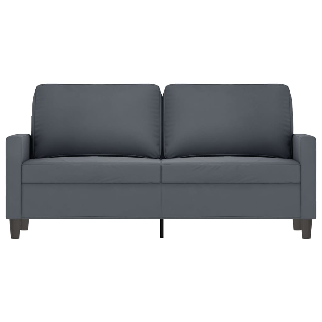 vidaXL Canapea cu 2 locuri, gri închis, 140 cm, catifea