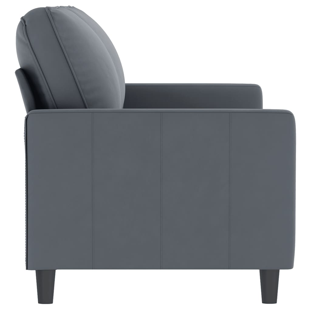 vidaXL Canapea cu 2 locuri, gri închis, 140 cm, catifea