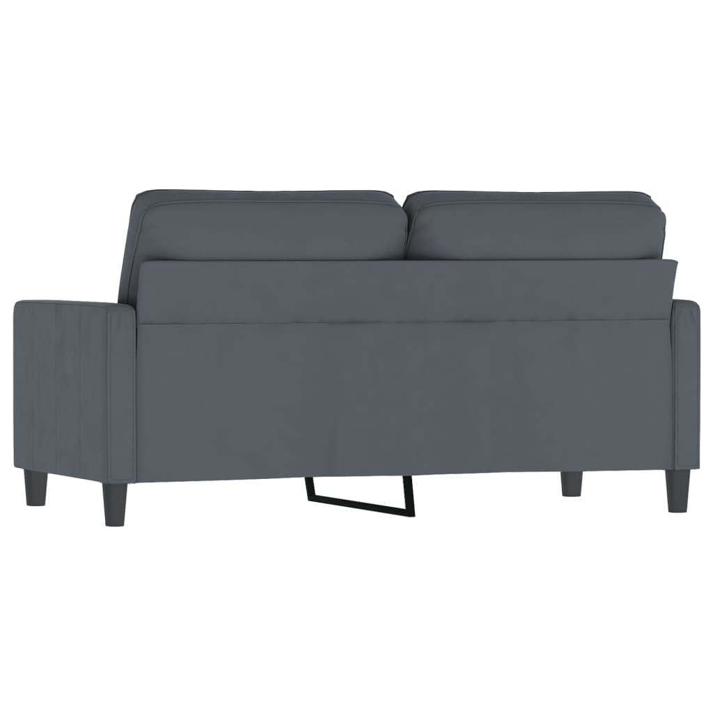 vidaXL Canapea cu 2 locuri, gri închis, 140 cm, catifea