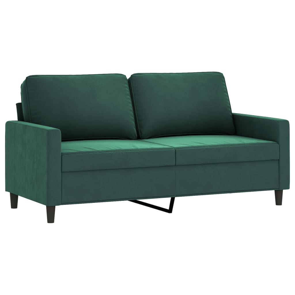 vidaXL Canapea cu 2 locuri, verde închis, 140 cm, catifea