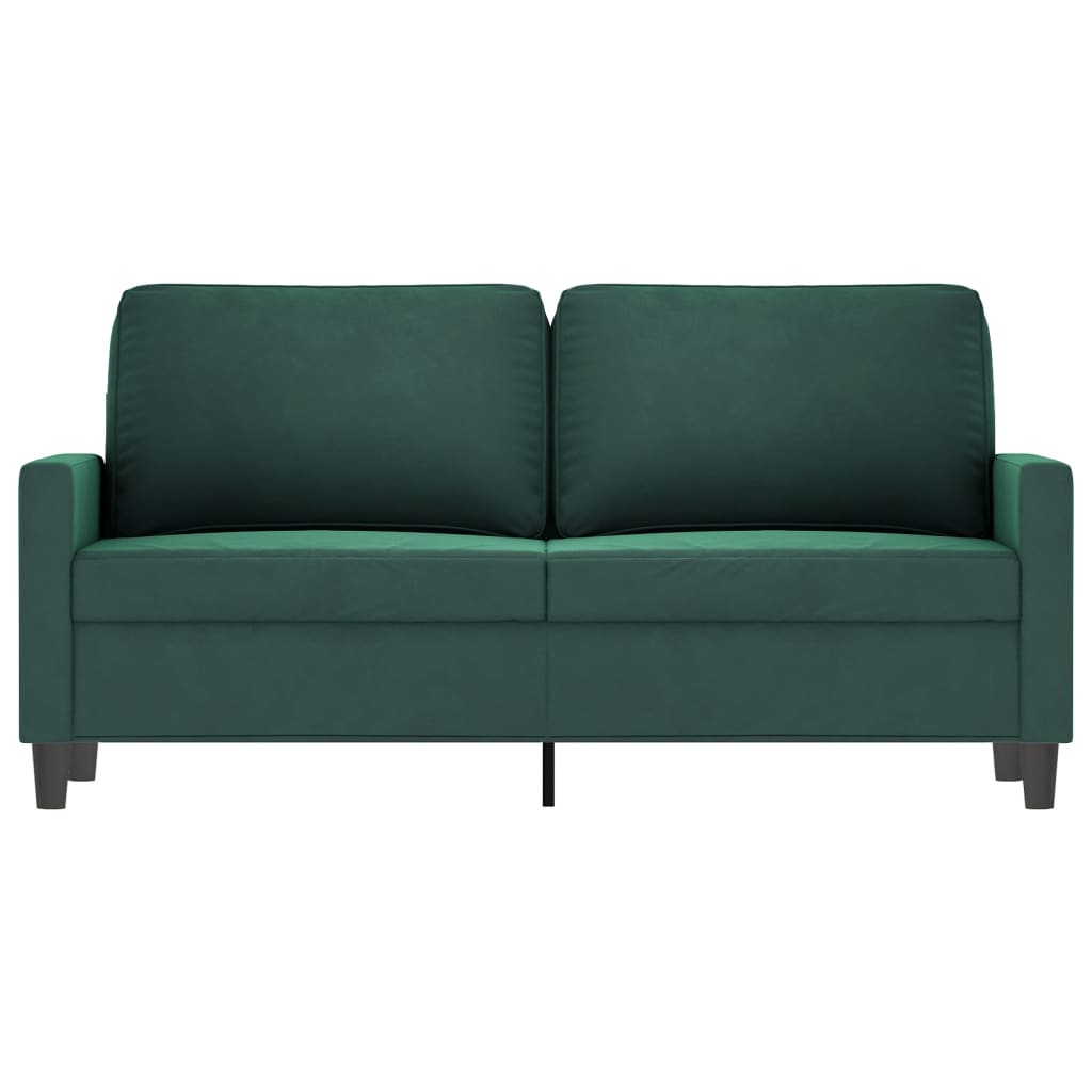 vidaXL Canapea cu 2 locuri, verde închis, 140 cm, catifea