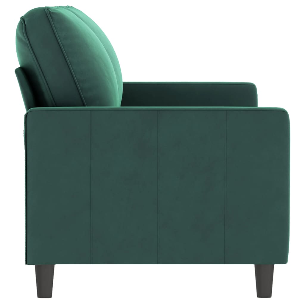 vidaXL Canapea cu 2 locuri, verde închis, 140 cm, catifea
