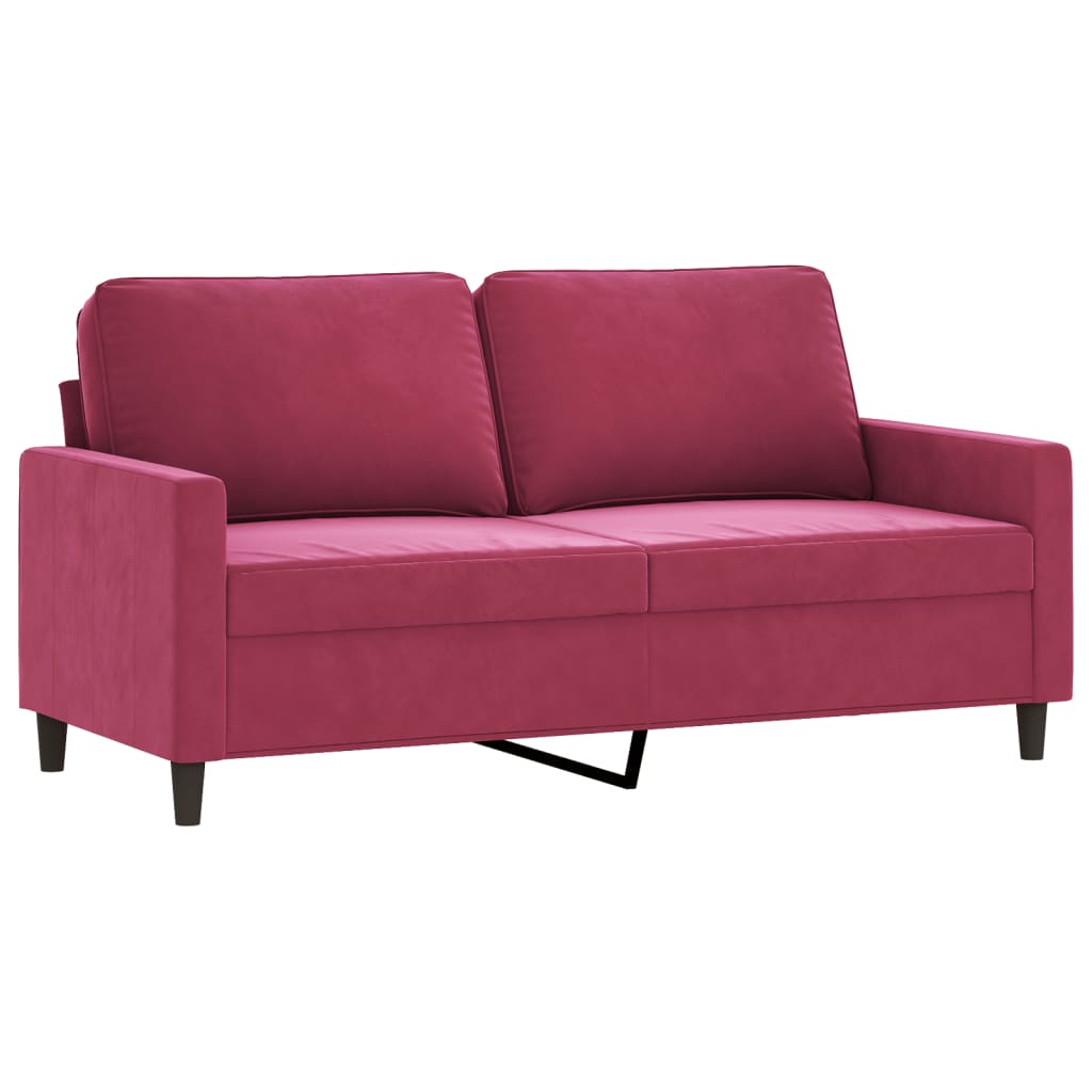 vidaXL Canapea cu 2 locuri, roșu vin, 140 cm, catifea
