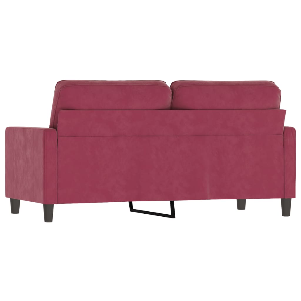 vidaXL Canapea cu 2 locuri, roșu vin, 140 cm, catifea