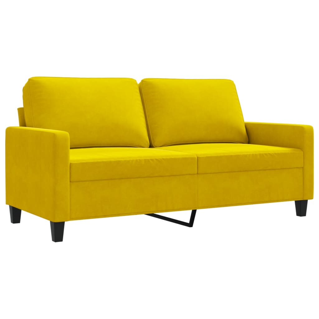 vidaXL Canapea cu 2 locuri, galben, 140 cm, catifea