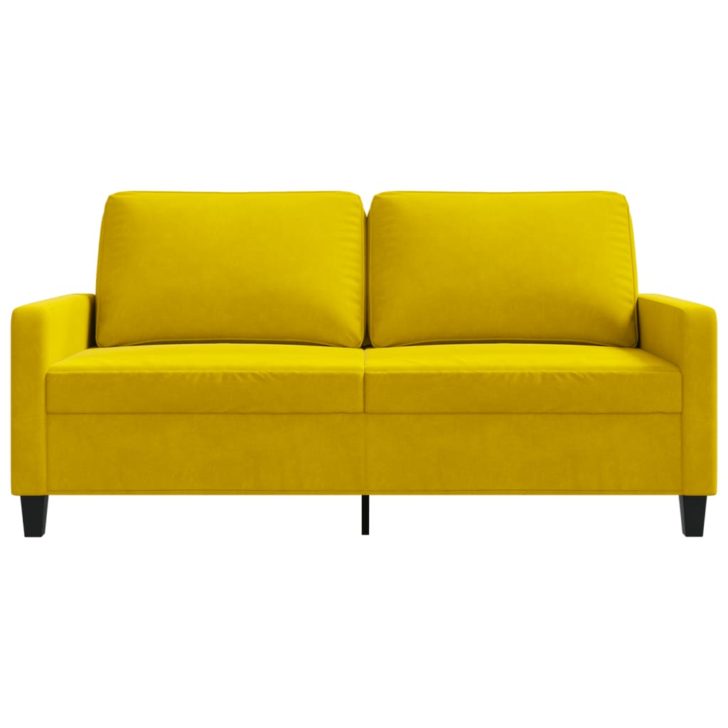 vidaXL Canapea cu 2 locuri, galben, 140 cm, catifea