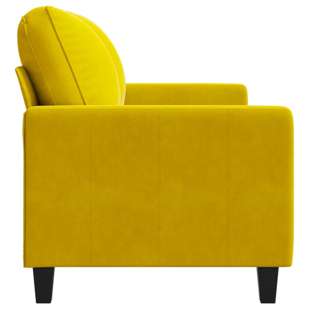 vidaXL Canapea cu 2 locuri, galben, 140 cm, catifea
