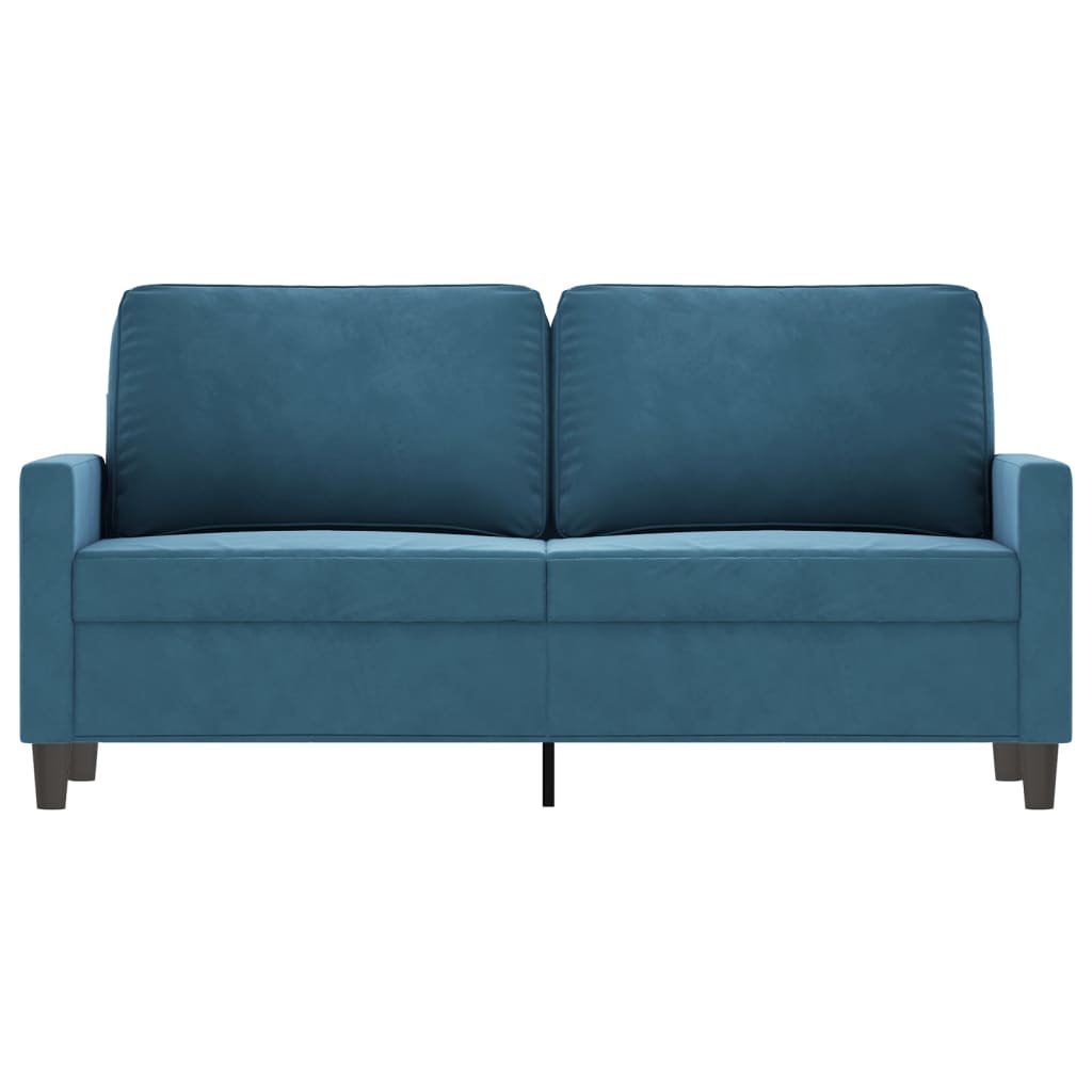 vidaXL Canapea cu 2 locuri, albastru, 140 cm, catifea vidaXL Canapea cu 2 locuri, albastru, 140 cm, catifea