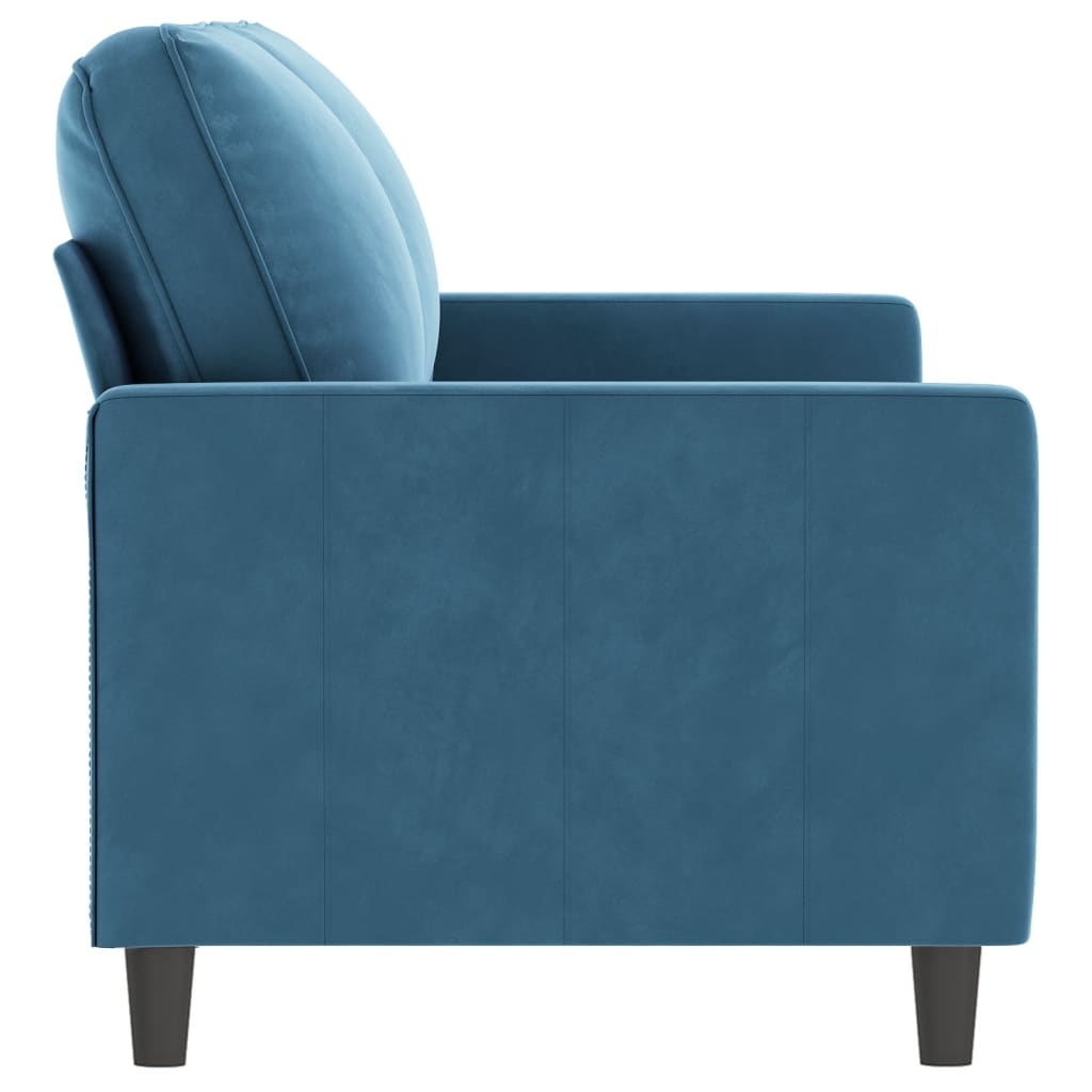 vidaXL Canapea cu 2 locuri, albastru, 140 cm, catifea vidaXL Canapea cu 2 locuri, albastru, 140 cm, catifea