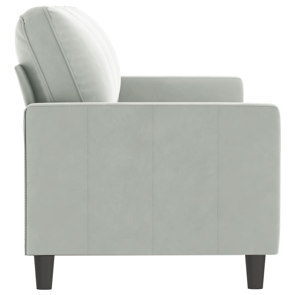 vidaXL Canapea cu 3 locuri, gri deschis, material 180CM catifea vidaXL Canapea cu 3 locuri, gri deschis, material 180CM catifea