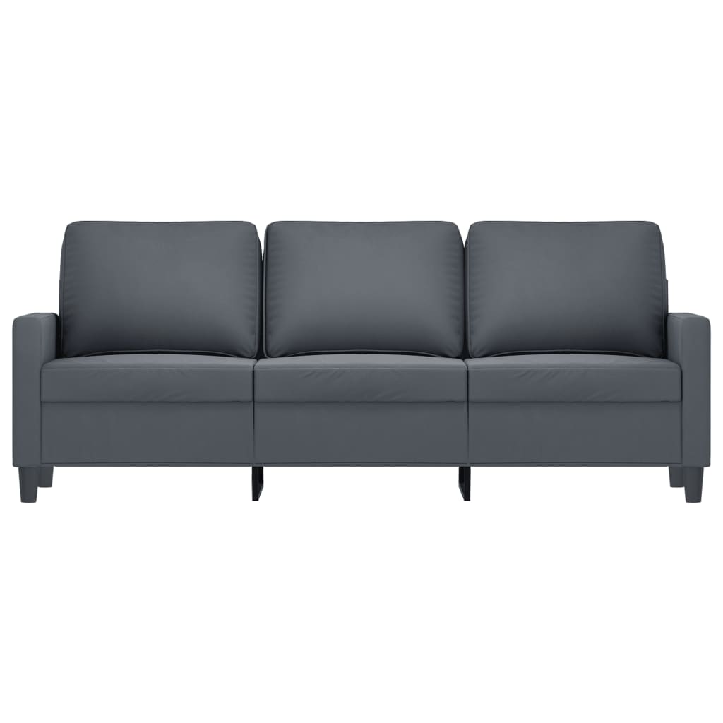 vidaXL Canapea cu 3 locuri, gri închis, 180 cm, material catifea vidaXL Canapea cu 3 locuri, gri închis, 180 cm, material catifea