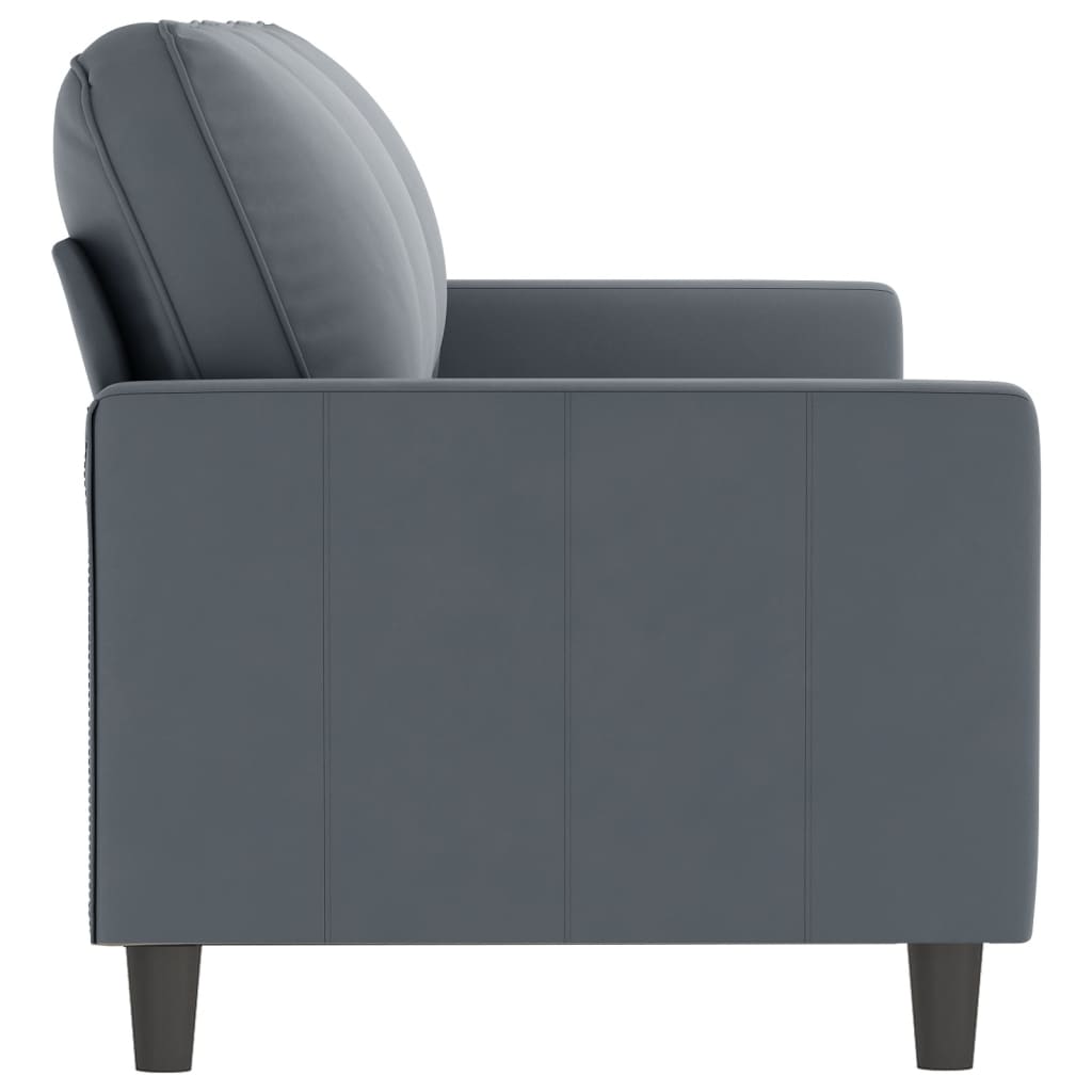 vidaXL Canapea cu 3 locuri, gri închis, 180 cm, material catifea vidaXL Canapea cu 3 locuri, gri închis, 180 cm, material catifea