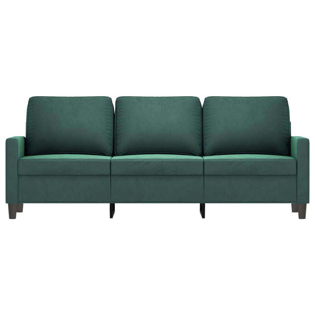 vidaXL Canapea cu 3 locuri, verde închis, 180 cm, catifea vidaXL Canapea cu 3 locuri, verde închis, 180 cm, catifea
