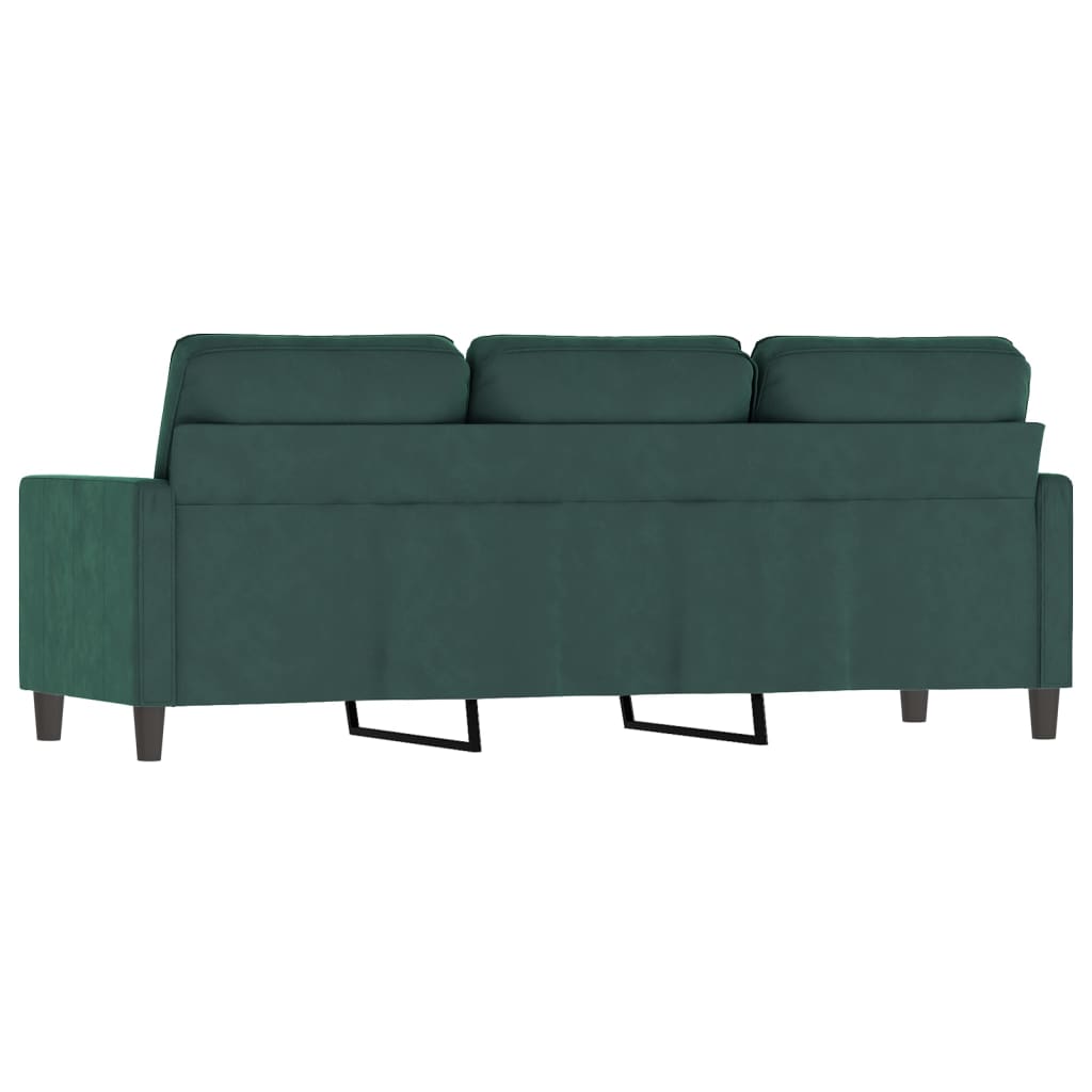 vidaXL Canapea cu 3 locuri, verde închis, 180 cm, catifea vidaXL Canapea cu 3 locuri, verde închis, 180 cm, catifea