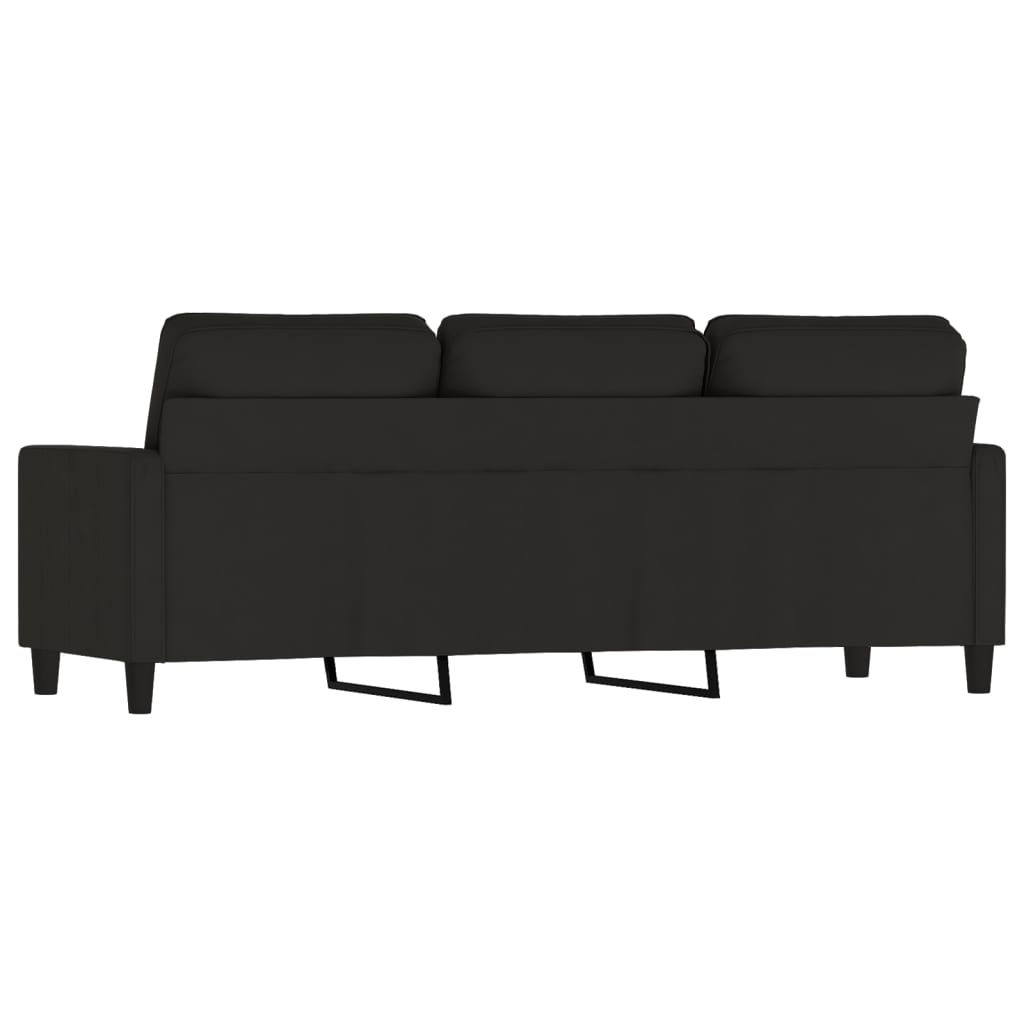 vidaXL Canapea cu 3 locuri, Negru, 180 cm, catifea