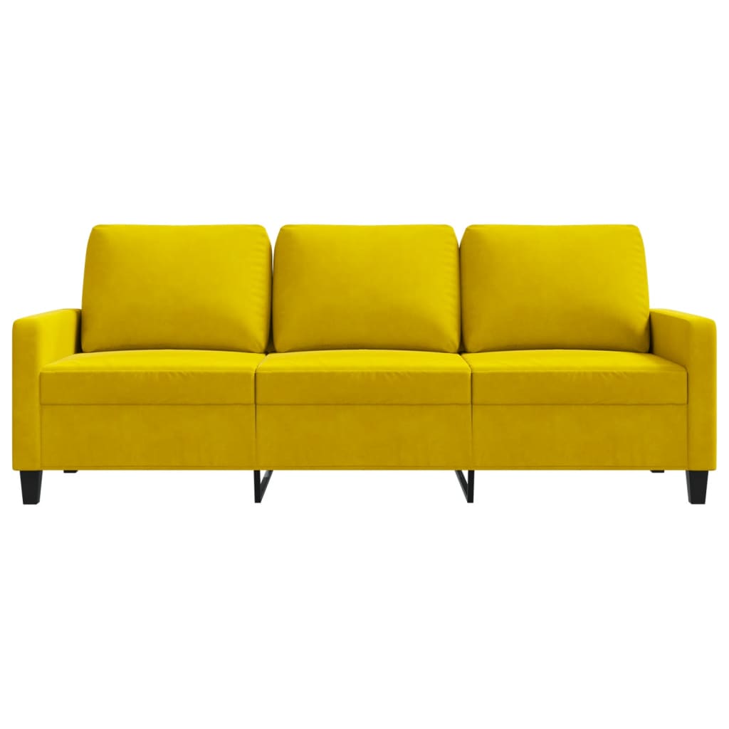 vidaXL Canapea cu 3 locuri, galben, 180 cm, catifea vidaXL Canapea cu 3 locuri, galben, 180 cm, catifea