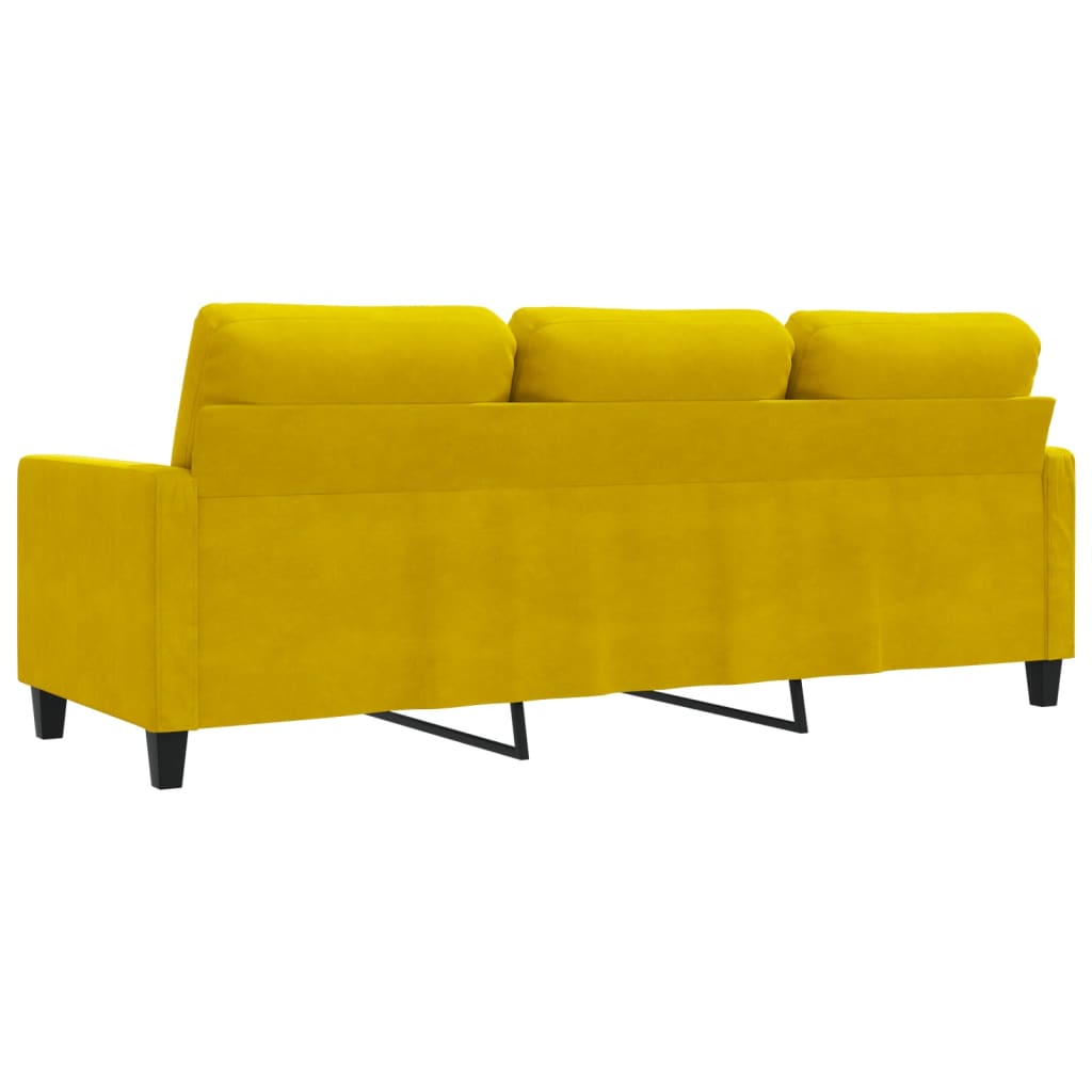 vidaXL Canapea cu 3 locuri, galben, 180 cm, catifea vidaXL Canapea cu 3 locuri, galben, 180 cm, catifea