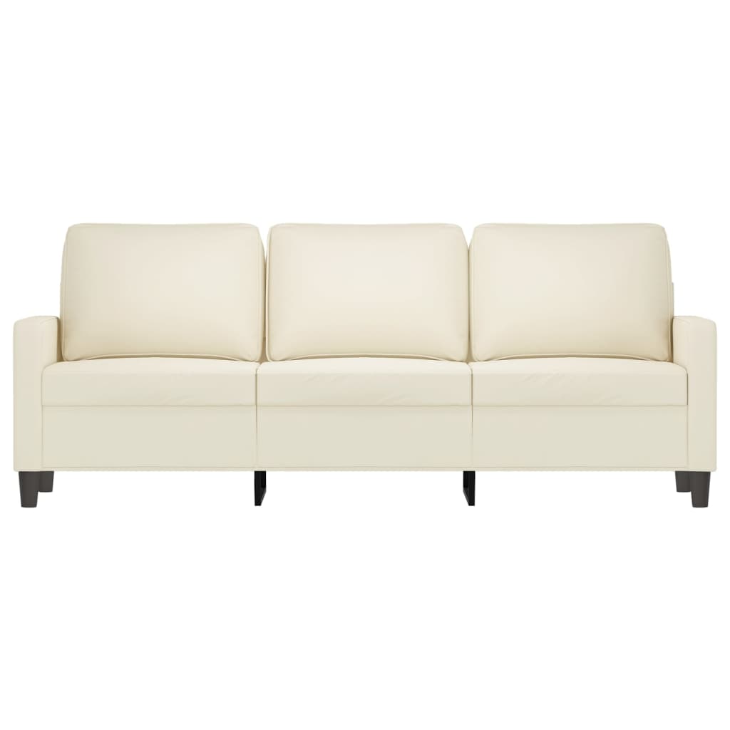 vidaXL Canapea cu 3 locuri, crem, 180 cm, catifea vidaXL Canapea cu 3 locuri, crem, 180 cm, catifea