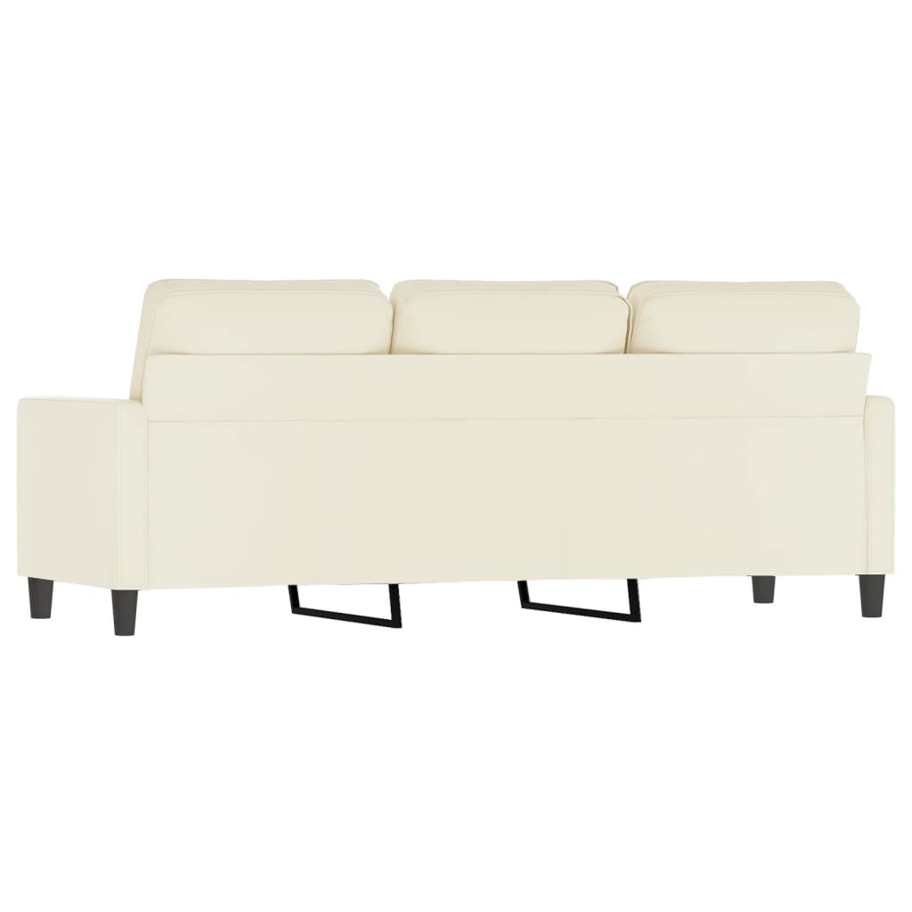 vidaXL Canapea cu 3 locuri, crem, 180 cm, catifea vidaXL Canapea cu 3 locuri, crem, 180 cm, catifea