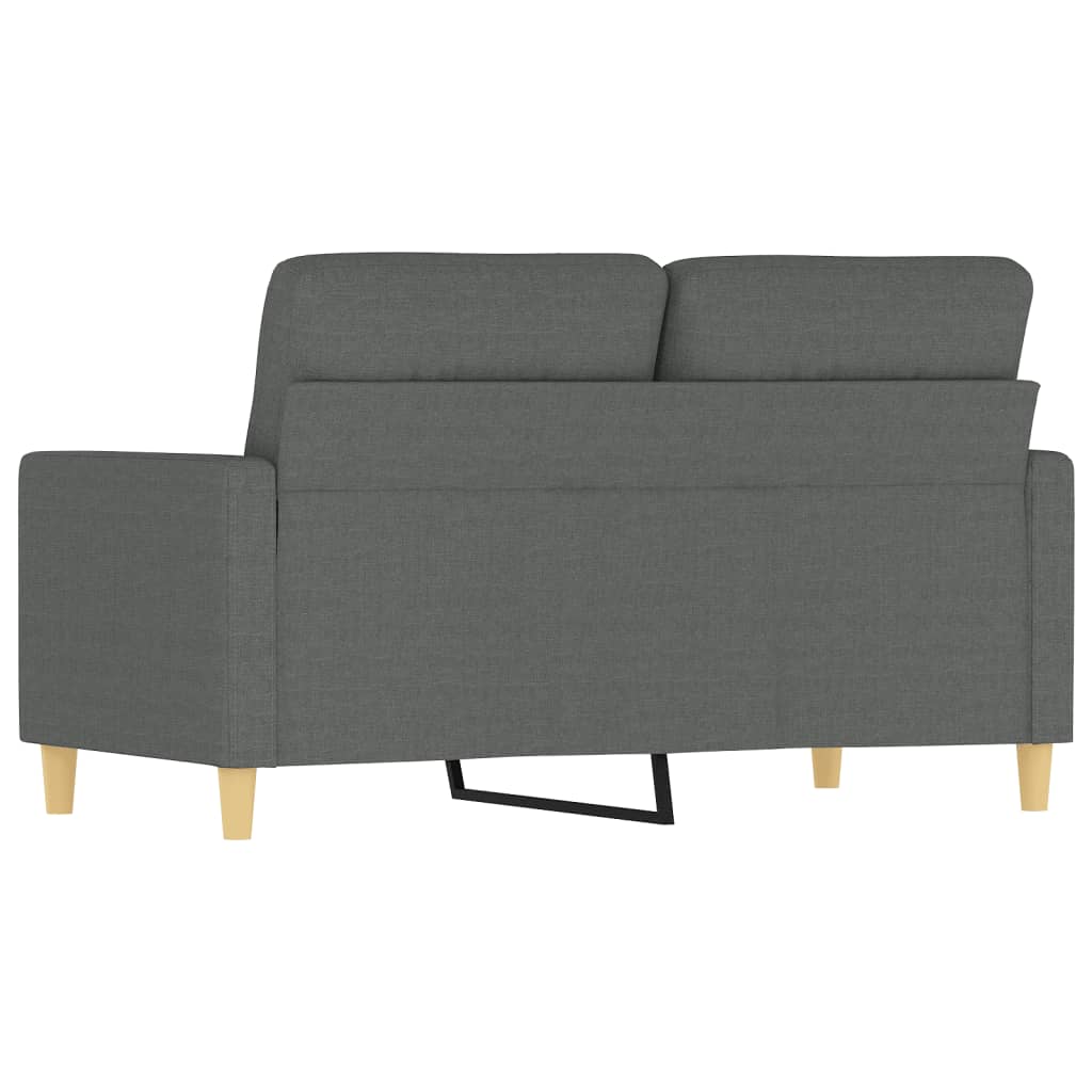 vidaXL Canapea cu 2 locuri, gri închis, 120 cm, material textil