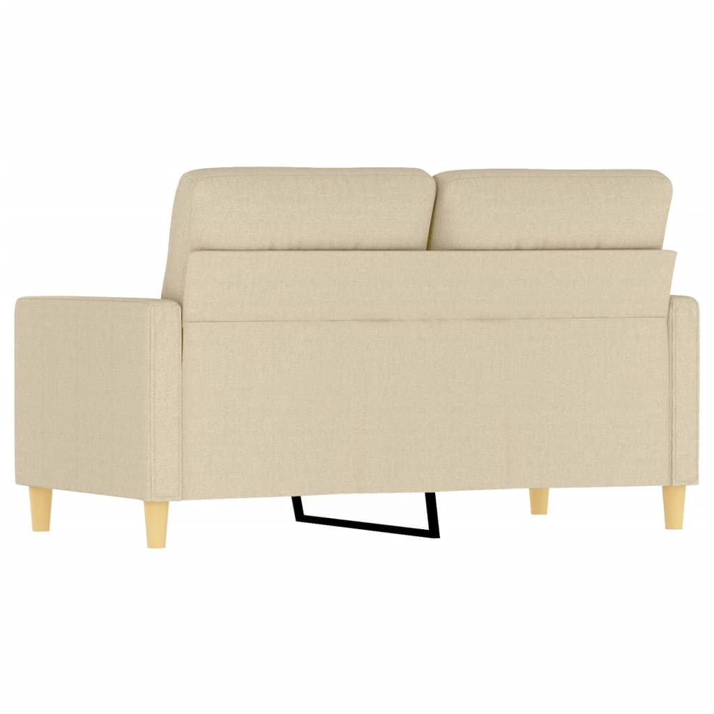 vidaXL Canapea cu 2 locuri, crem, 120 cm, material textil