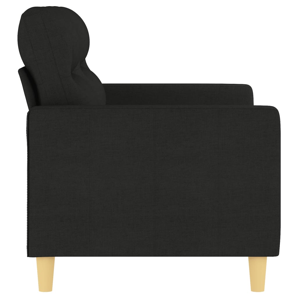 vidaXL Canapea cu 2 locuri, negru, 120 cm, material textil vidaXL Canapea cu 2 locuri, negru, 120 cm, material textil
